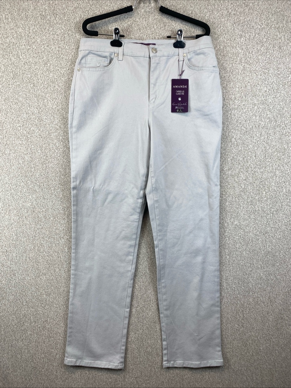 Gloria Vanderbilt Amanda Stretch Jeans Size 12 Reg Soft Gray Wash Tapered